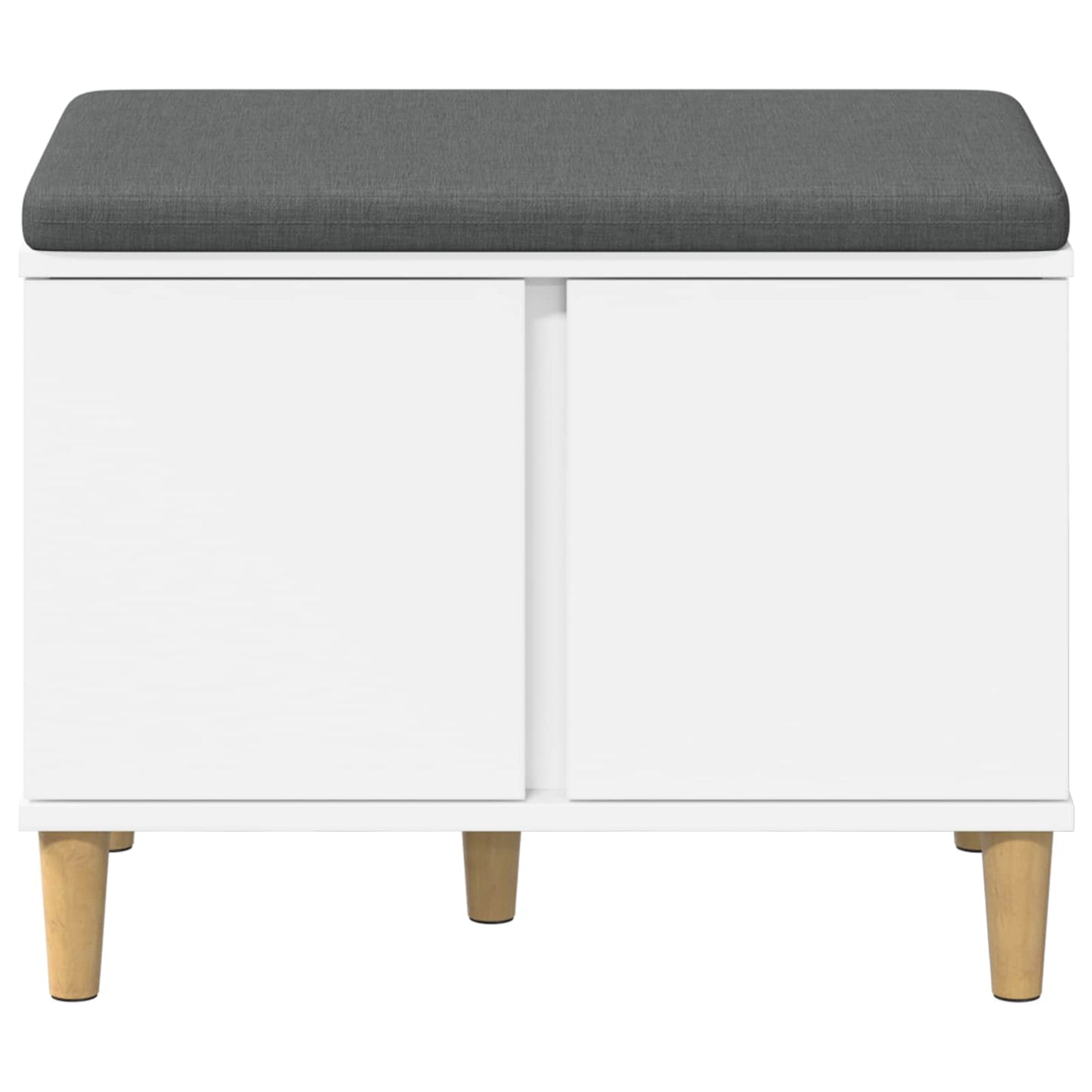 Hall Bench White 60 x 38 x 46 cm Engineered Wood and Fabric