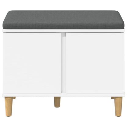Hall Bench White 60 x 38 x 46 cm Engineered Wood and Fabric