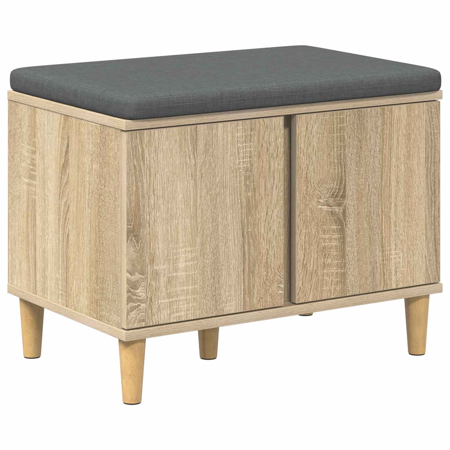 Hall Bench with Cushion with Storage Sonoma Oak 60 x 38 x 46 cm