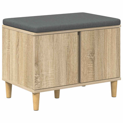 Hall Bench with Cushion with Storage Sonoma Oak 60 x 38 x 46 cm