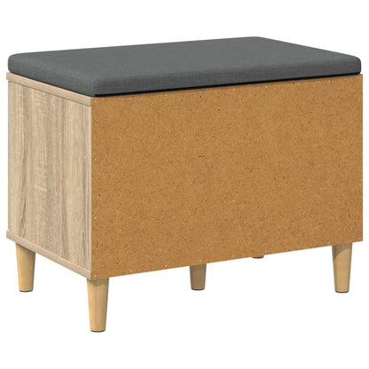 Hall Bench with Cushion with Storage Sonoma Oak 60 x 38 x 46 cm