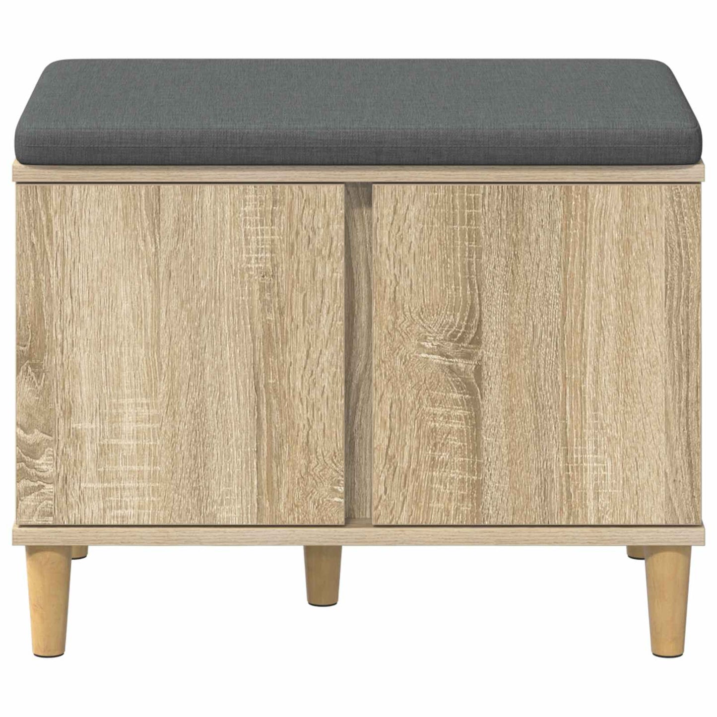 Hall Bench with Cushion with Storage Sonoma Oak 60 x 38 x 46 cm