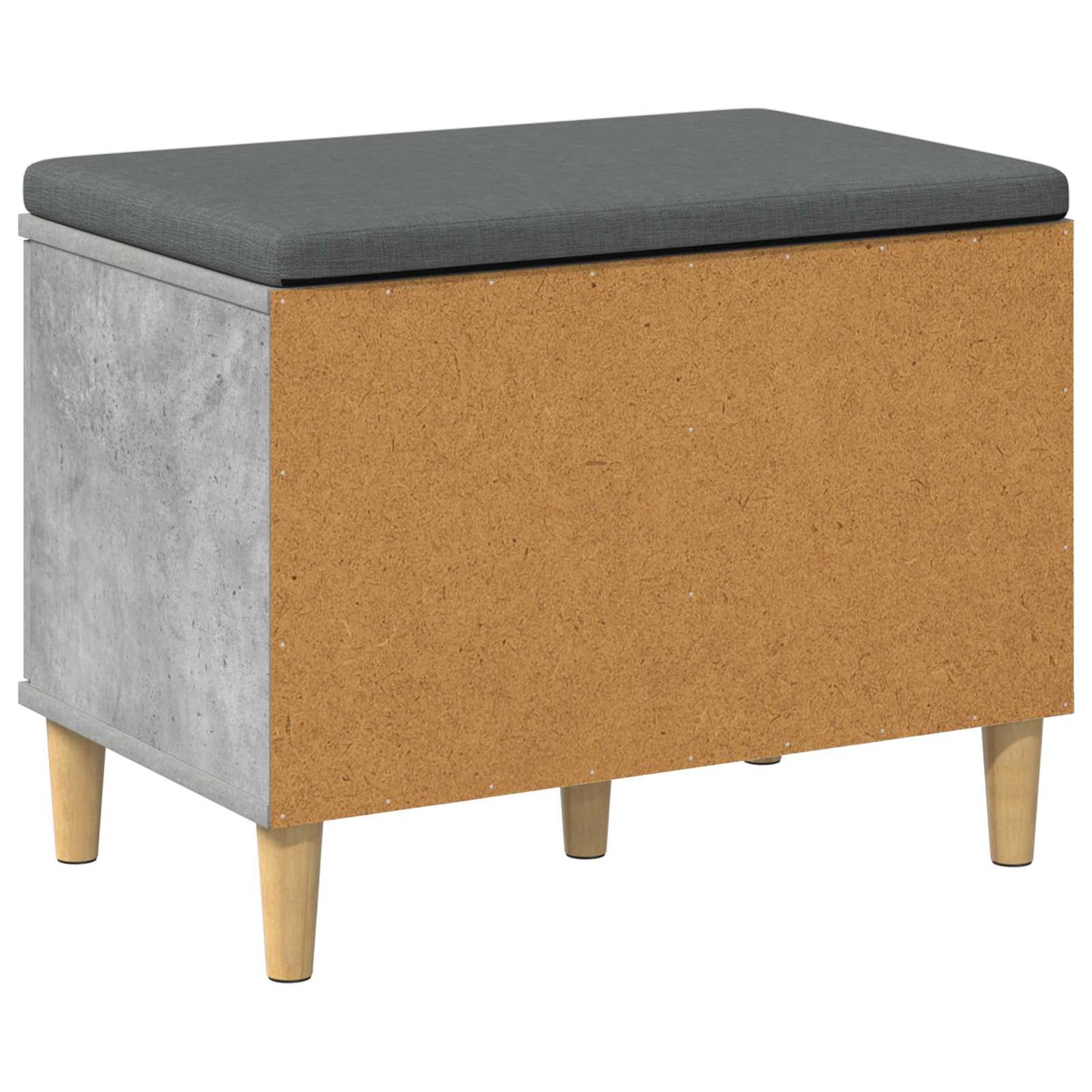 Hall Bench with Cushion with Door Concrete Grey 60 x 38 x 46 cm