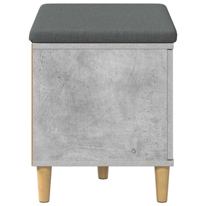 Hall Bench with Cushion with Door Concrete Grey 60 x 38 x 46 cm