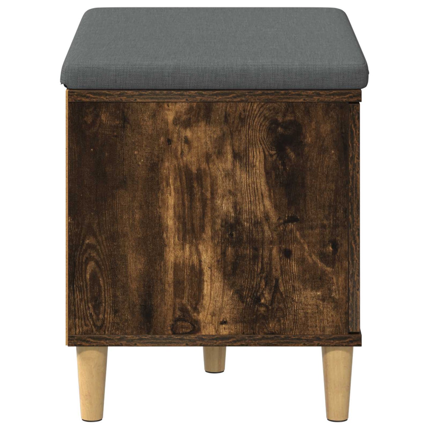 Hall Bench with Cushion with Storage Smoked Oak 60 x 38 x 46 cm