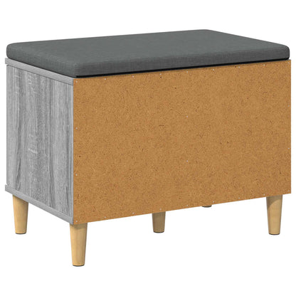 Hall Bench with Cushion with Door Grey Sonoma 60 x 38 x 46 cm