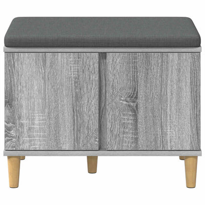 Hall Bench with Cushion with Door Grey Sonoma 60 x 38 x 46 cm