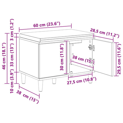 Hall Bench with Cushion with Door Grey Sonoma 60 x 38 x 46 cm