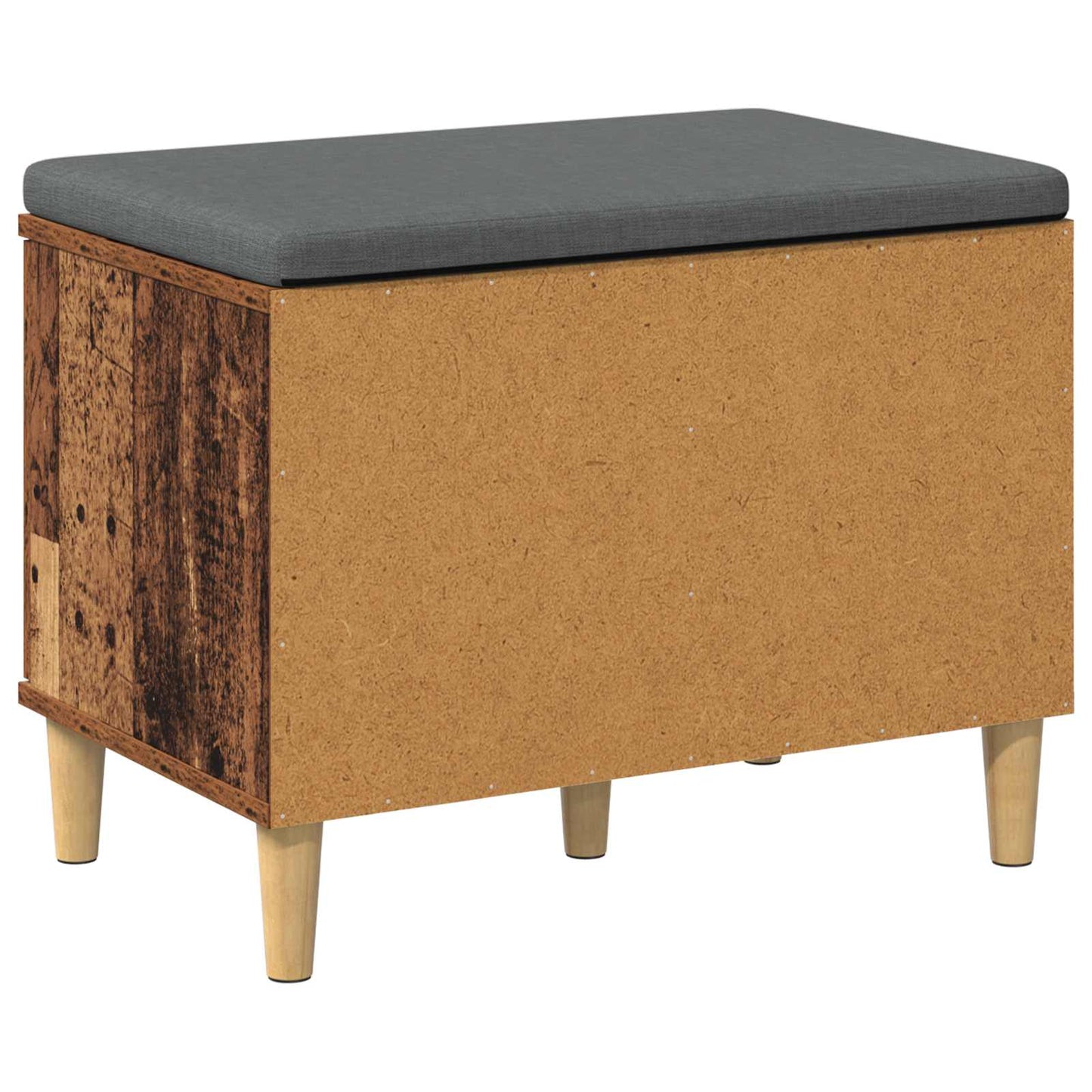 Hall Bench Old Wood 60 x 38 x 46 cm Engineered Wood and Fabric
