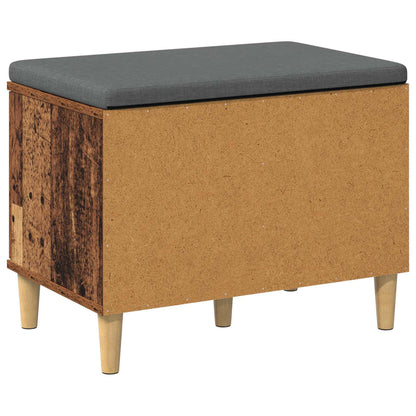 Hall Bench Old Wood 60 x 38 x 46 cm Engineered Wood and Fabric