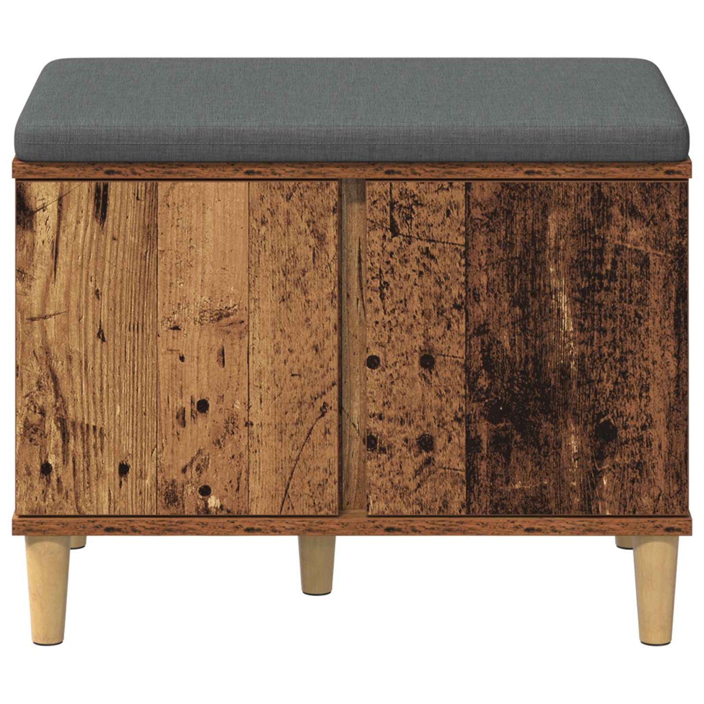 Hall Bench Old Wood 60 x 38 x 46 cm Engineered Wood and Fabric