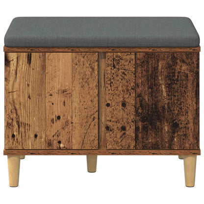 Hall Bench Old Wood 60 x 38 x 46 cm Engineered Wood and Fabric