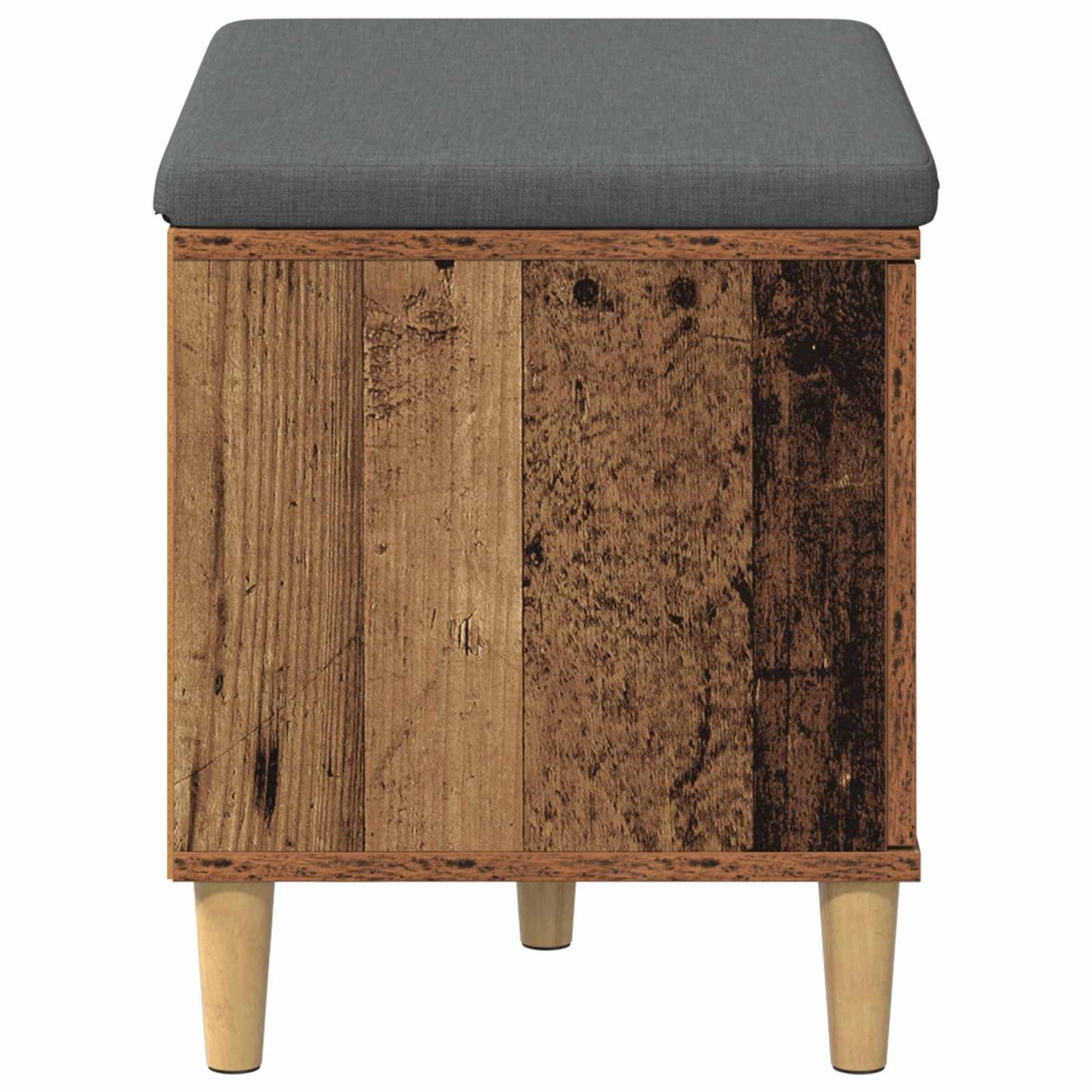 Hall Bench Old Wood 60 x 38 x 46 cm Engineered Wood and Fabric