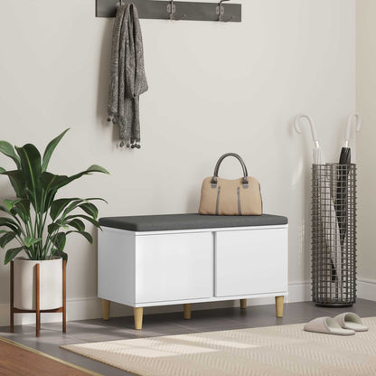 Hall Bench White 80 x 38 x 46 cm Engineered Wood and Fabric