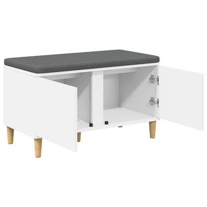 Hall Bench White 80 x 38 x 46 cm Engineered Wood and Fabric
