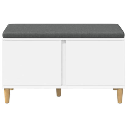 Hall Bench White 80 x 38 x 46 cm Engineered Wood and Fabric
