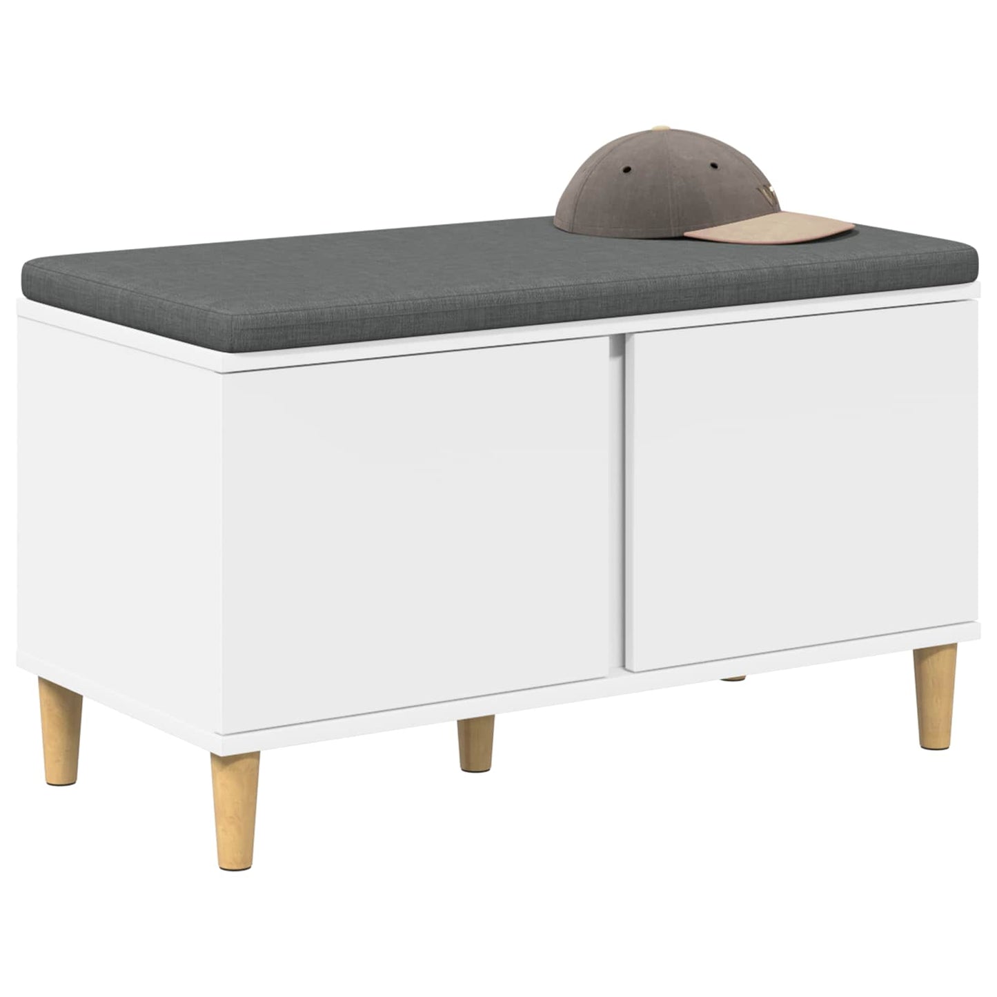 Hall Bench White 80 x 38 x 46 cm Engineered Wood and Fabric