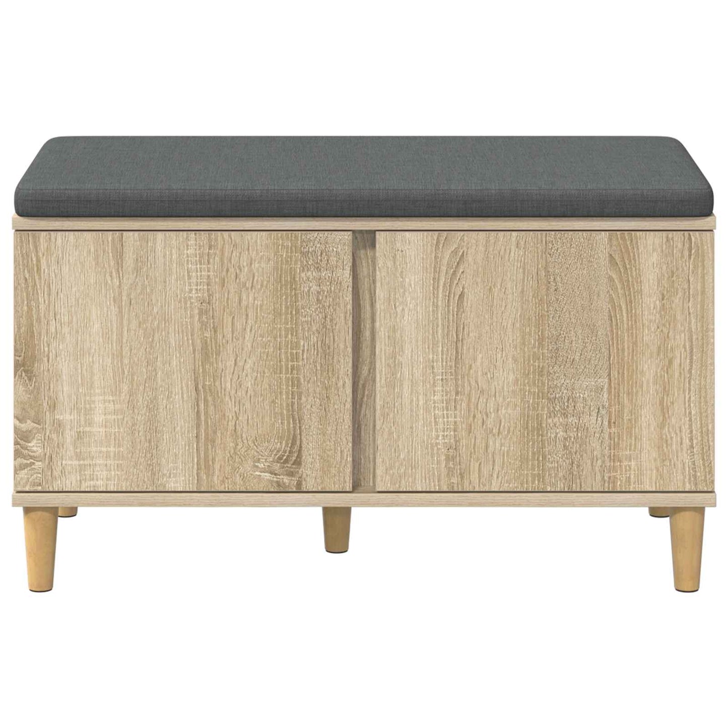 Hall Bench with Cushion with Storage Sonoma Oak 80 x 38 x 46 cm