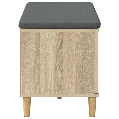 Hall Bench with Cushion with Storage Sonoma Oak 80 x 38 x 46 cm