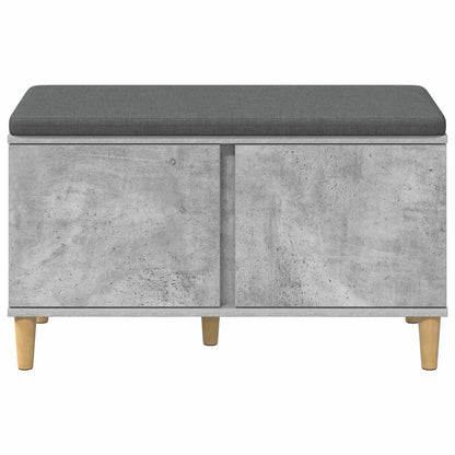 Hall Bench with Cushion with Door Concrete Grey 80 x 38 x 46 cm