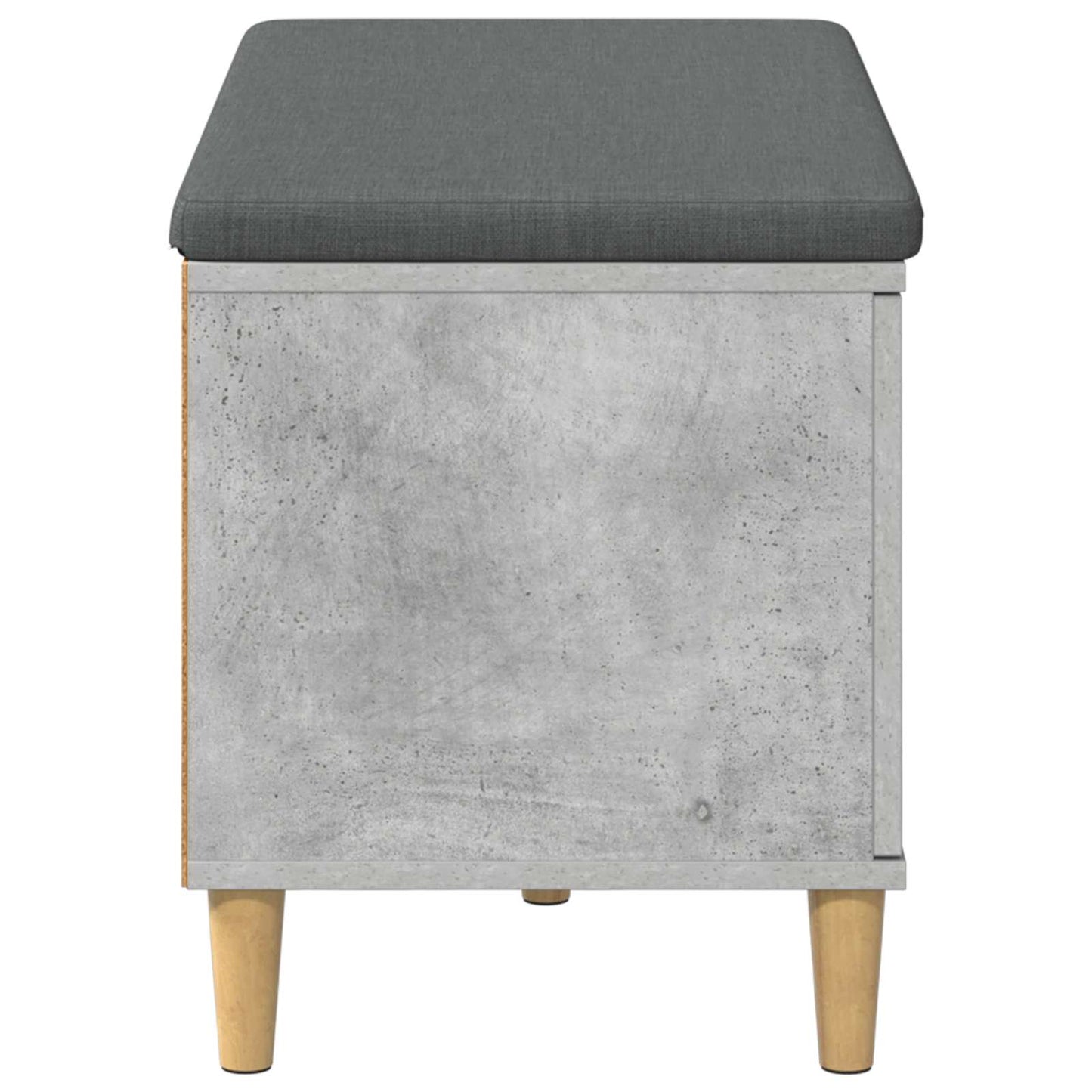 Hall Bench with Cushion with Door Concrete Grey 80 x 38 x 46 cm