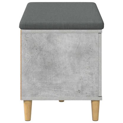 Hall Bench with Cushion with Door Concrete Grey 80 x 38 x 46 cm