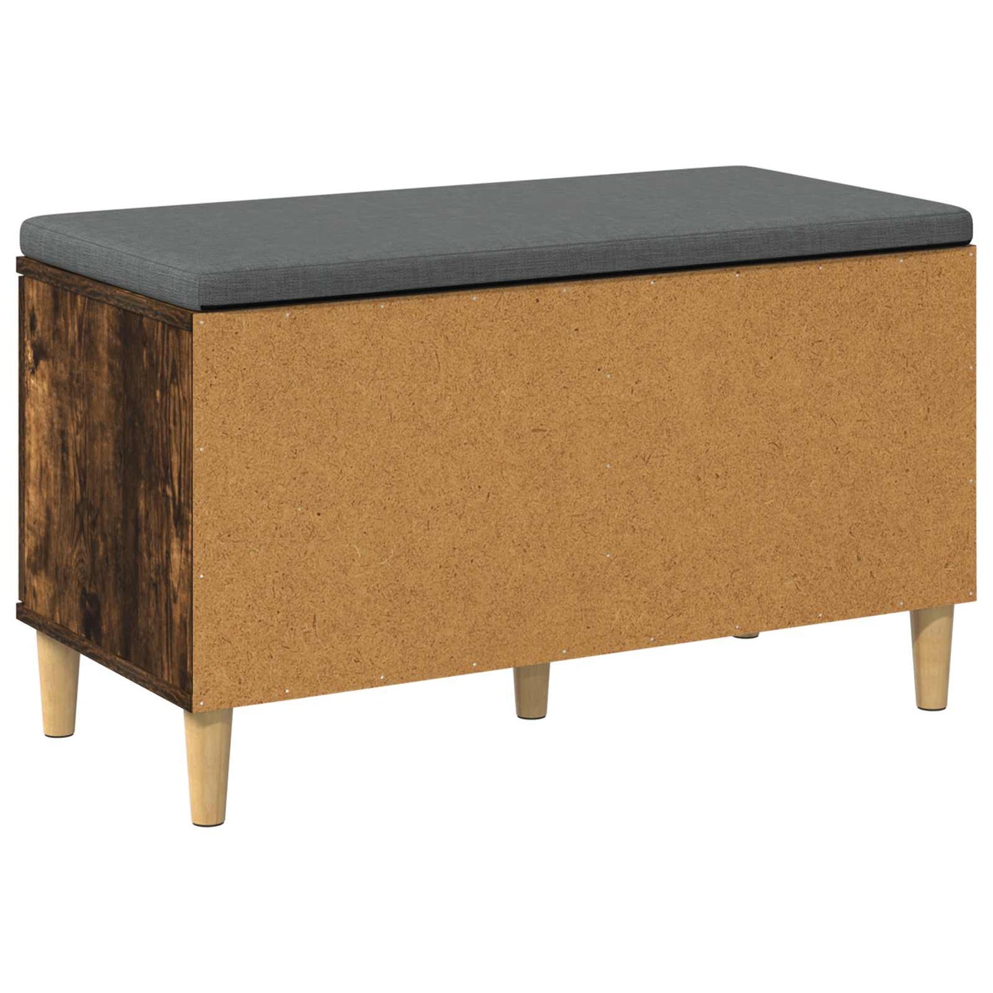 Hall Bench with Cushion with Storage Smoked Oak 80 x 38 x 46 cm