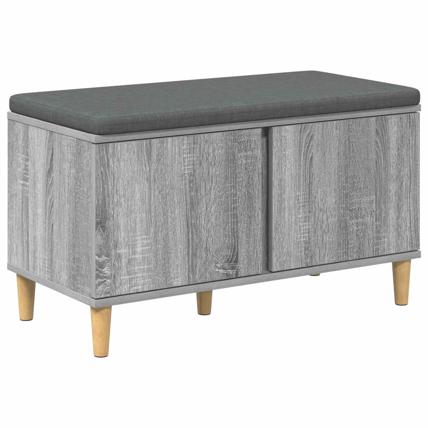 Hall Bench with Cushion with Door Grey Sonoma 80 x 38 x 46 cm