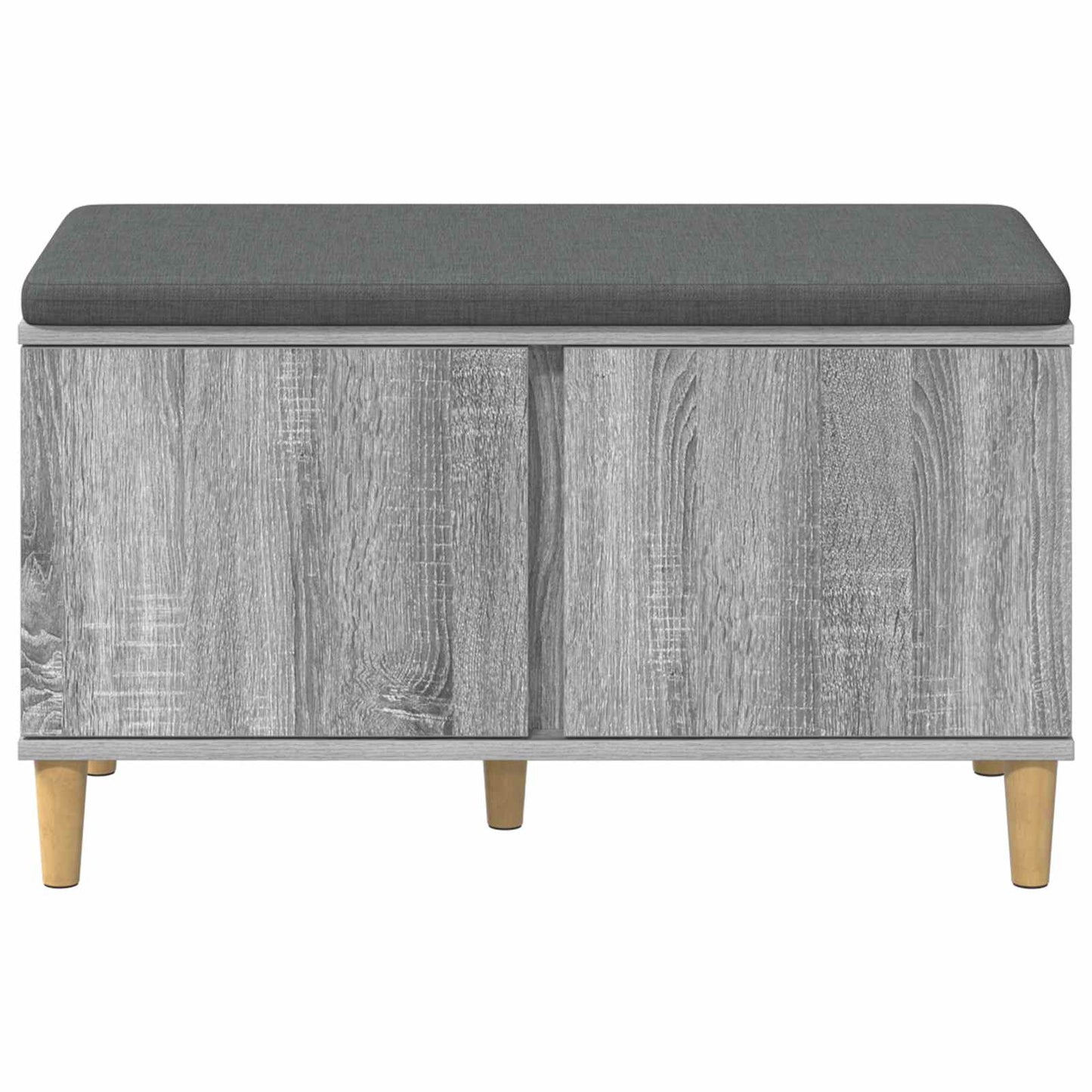 Hall Bench with Cushion with Door Grey Sonoma 80 x 38 x 46 cm