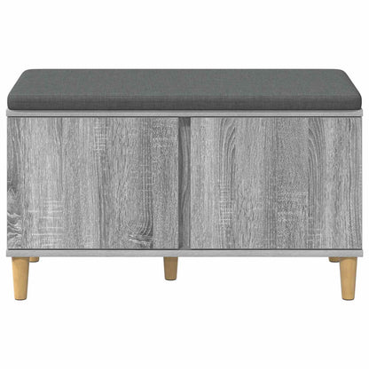Hall Bench with Cushion with Door Grey Sonoma 80 x 38 x 46 cm