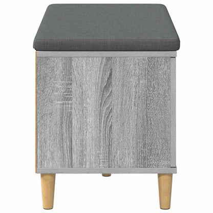 Hall Bench with Cushion with Door Grey Sonoma 80 x 38 x 46 cm