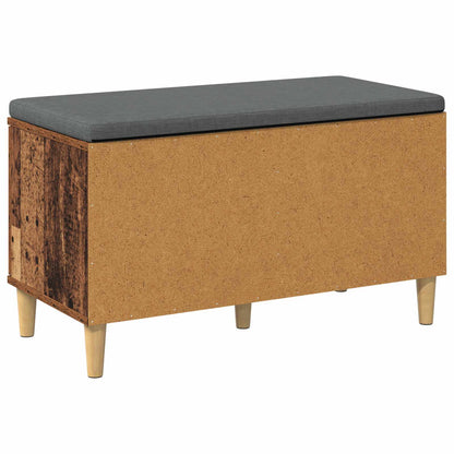 Hall Bench Old Wood 80 x 38 x 46 cm Engineered Wood and Fabric