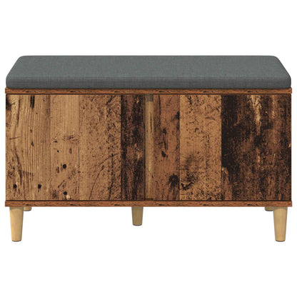 Hall Bench Old Wood 80 x 38 x 46 cm Engineered Wood and Fabric