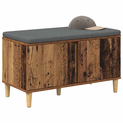 Hall Bench Old Wood 80 x 38 x 46 cm Engineered Wood and Fabric