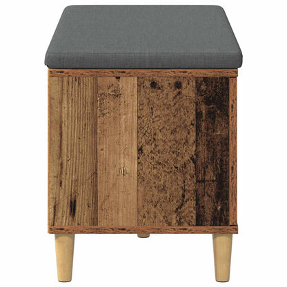 Hall Bench Old Wood 80 x 38 x 46 cm Engineered Wood and Fabric