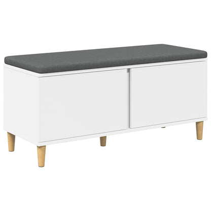 Hall Bench White 100 x 38 x 46 cm Engineered Wood and Fabric