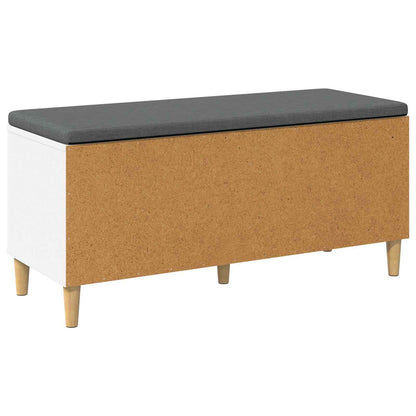 Hall Bench White 100 x 38 x 46 cm Engineered Wood and Fabric