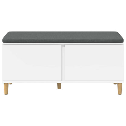 Hall Bench White 100 x 38 x 46 cm Engineered Wood and Fabric
