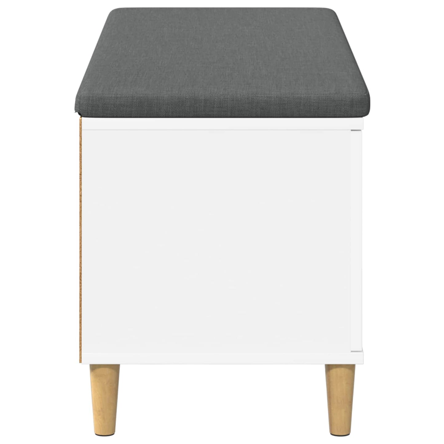 Hall Bench White 100 x 38 x 46 cm Engineered Wood and Fabric