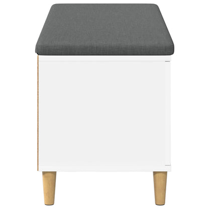 Hall Bench White 100 x 38 x 46 cm Engineered Wood and Fabric