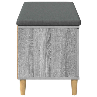 Hall Bench with Cushion with Door Grey Sonoma 100 x 38 x 46 cm