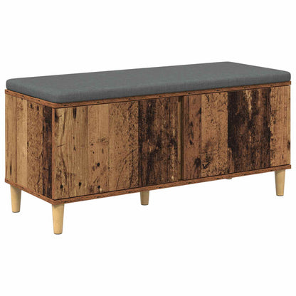 Hall Bench Old Wood 100 x 38 x 46 cm Engineered Wood and Fabric