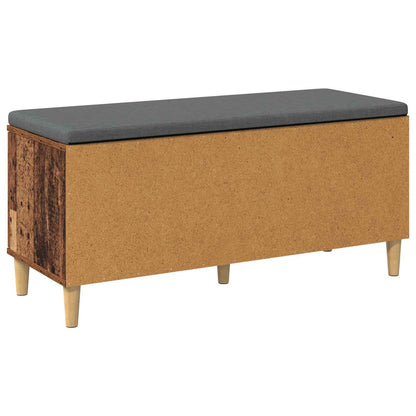 Hall Bench Old Wood 100 x 38 x 46 cm Engineered Wood and Fabric