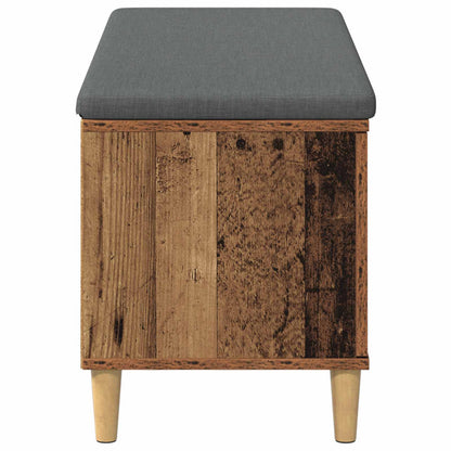 Hall Bench Old Wood 100 x 38 x 46 cm Engineered Wood and Fabric