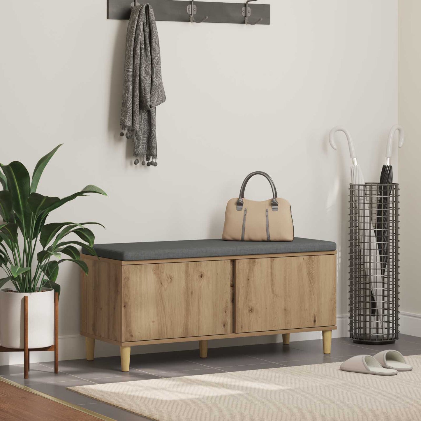 Hall Bench Artisan Oak 100 x 38 x 46 cm