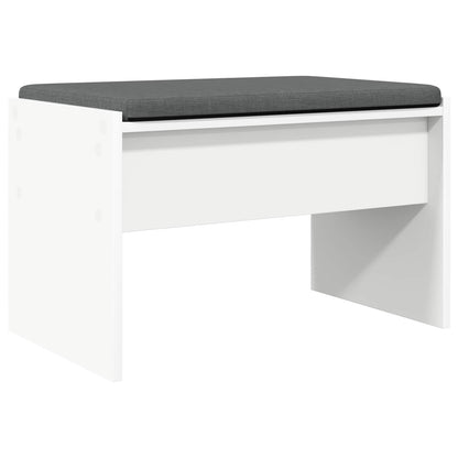 Hall Bench with Cushion White 63 x 38 x 40 cm
