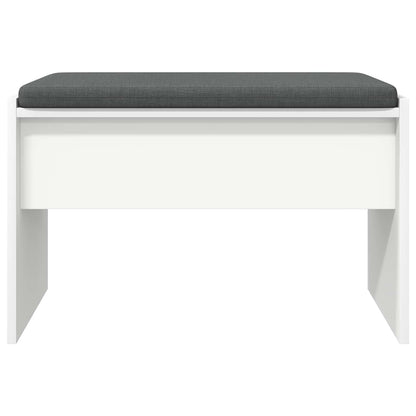 Hall Bench with Cushion White 63 x 38 x 40 cm
