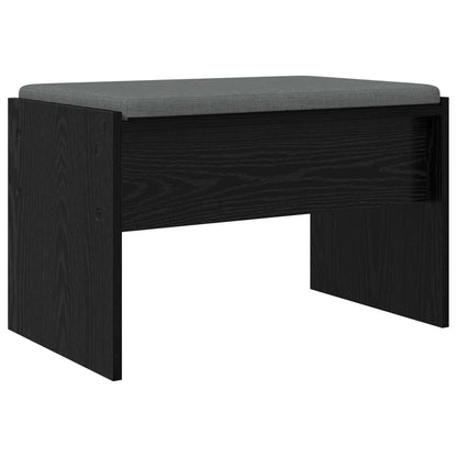 Hall Bench with Cushion Black Oak 63 x 38 x 40 cm