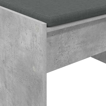 Hall Bench with Cushion Concrete Grey 63 x 38 x 40 cm