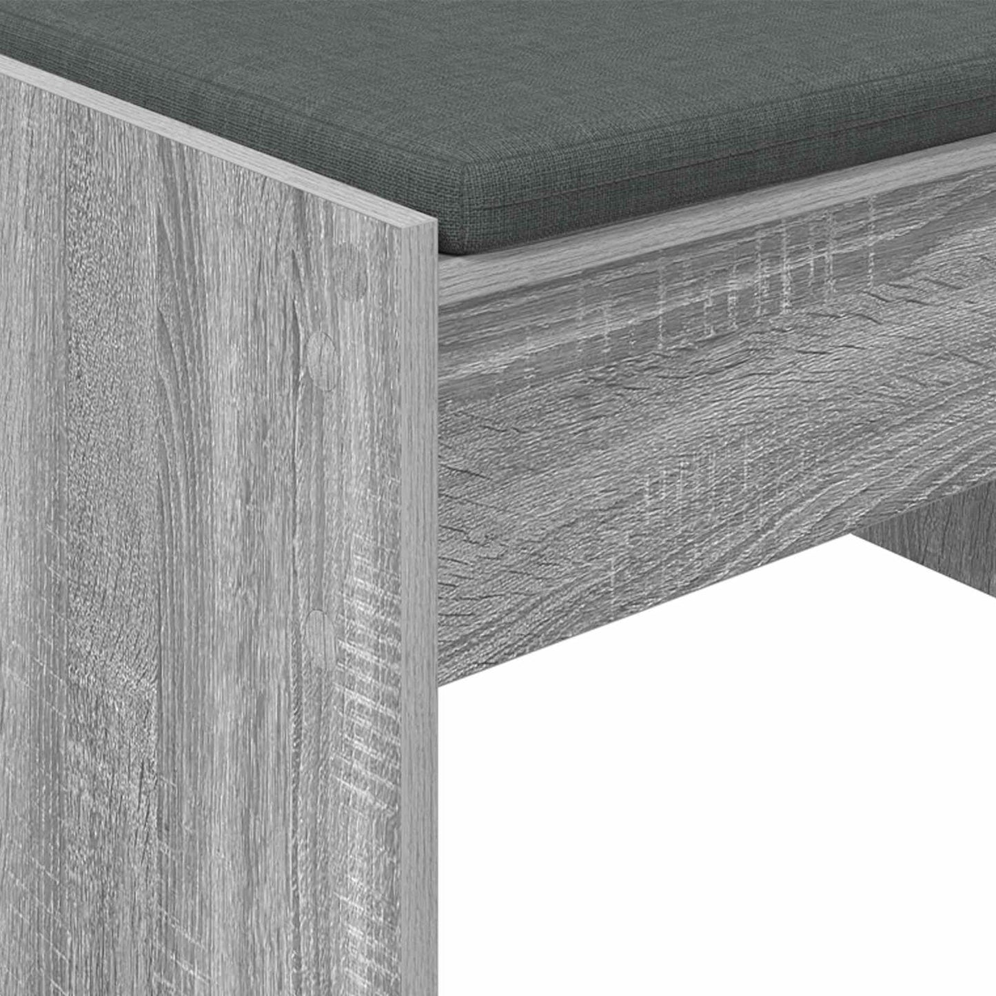 Hall Bench with Cushion Grey Sonoma 63 x 38 x 40 cm